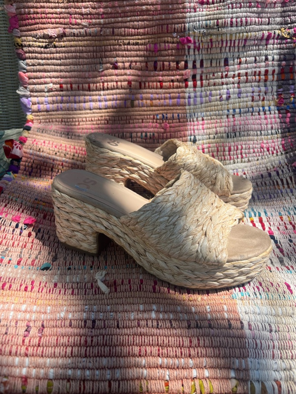 Woven platform sandals